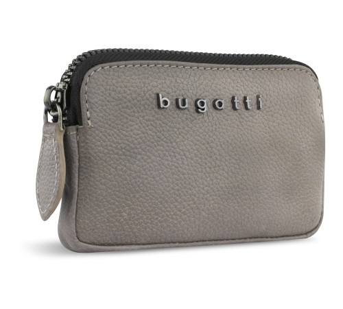 Ключница BUGATTI Bella, бежевая, воловья кожа/полиэстер, 12х1,5х7 см