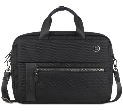 Портфель мужской BUGATTI Nero 15'', чёрный, нейлон 1680D/кожа, 42х10х30 см