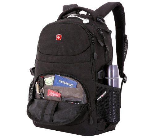 Рюкзак SWISSGEAR чёрный, полиэстер, 33х15х45 см, 22 л