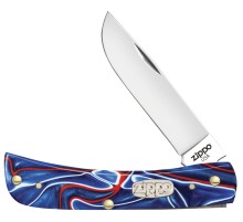 Нож перочинный ZIPPO Patriotic Kirinite™ Smooth Sodbuster Jr, 92 мм, синий + ЗАЖИГАЛКА ZIPPO 207