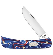 Нож перочинный ZIPPO Patriotic Kirinite™ Smooth Sodbuster Jr, 92 мм, синий + ЗАЖИГАЛКА ZIPPO 207