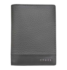 Кошелёк, Cross Nueva FV, кожа наппа, фактурная, серый, 9,5 х 1,5 х 12 см