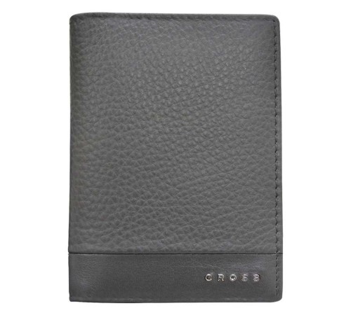 Кошелёк, Cross Nueva FV, кожа наппа, фактурная, серый, 9,5 х 1,5 х 12 см