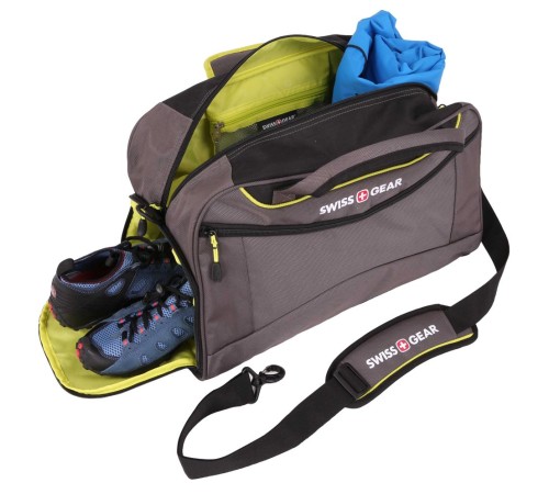 Сумка SWISSGEAR, серый/салатовый, полиэстер 900D, 57х28х30 см, 53 л