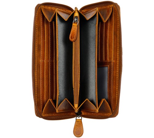 Кошелек KLONDIKE DIGGER «Viola», натуральная кожа в коньячном цвете, 19,5 х 10 x 2,5 см