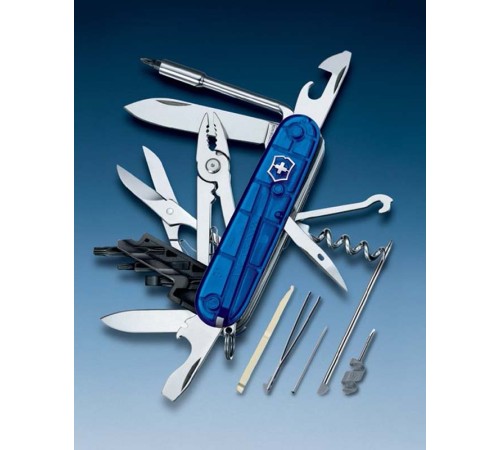 Нож перочинный VICTORINOX CyberTool M, 91 мм, 32 функции, полупрозрачный синий