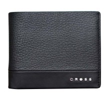 Кошелёк, Cross Nueva FV, кожа наппа, фактурная, чёрный, 11,5 х 2 х 9,5 см