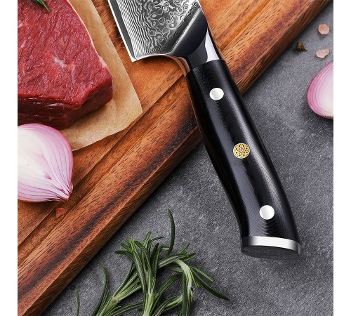 Нож шеф-повара из дамасской стали Keemake 8 Inch Chef Knife 67, черный