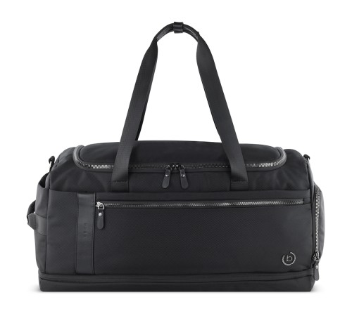 Сумка дорожная BUGATTI Nero, черная, нейлон 1680D/кожа, 58х27х30 см