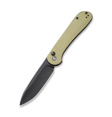 Складной нож CIVIVI Button Lock Elementum 14C28N Steel Black Stonewashed Handle G10 Olive Micarta