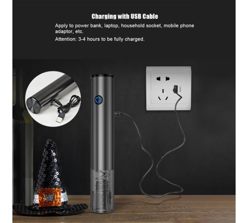 Электрический штопор для вина в подарочном тубусе Vinoman Electric Corkscrew