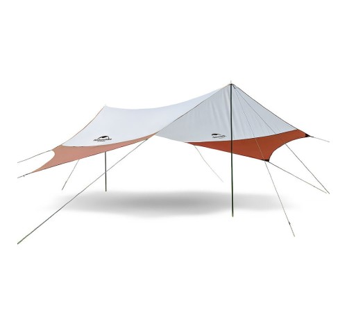 Тент Naturehike Hexagon NH16T013-S, 150D, 520*460 см для кемпинга, серый с голубым (с двумя стойками), 6927595777794