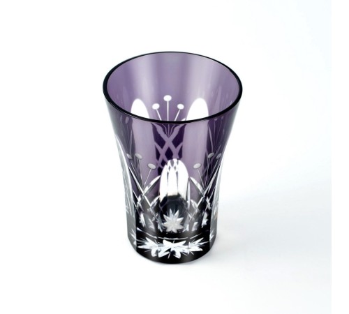 Стакан TAJIMA GLASS с узором Тама Ярай , 240 мл, фиолетовый, 1 шт