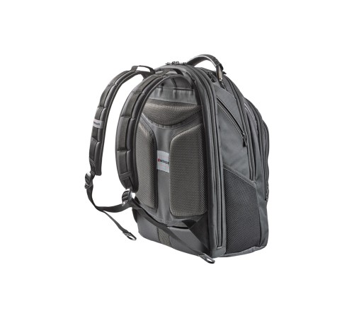 Рюкзак WENGER Ibex Leather 17”, серый, полиэстер/кожа, 34x27x48 см, 27 л