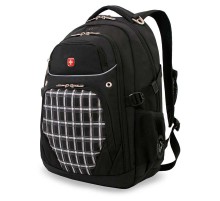 Рюкзак WENGER,15”, черный с рисунком в клетку, полиэстер 900D, 33x20x47 см, 32 л