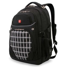 Рюкзак WENGER,15”, черный с рисунком в клетку, полиэстер 900D, 33x20x47 см, 32 л