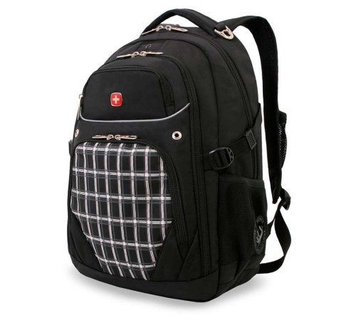 Рюкзак WENGER,15”, черный с рисунком в клетку, полиэстер 900D, 33x20x47 см, 32 л