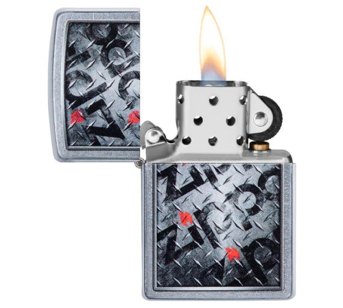 Зажигалка ZIPPO Diamond с покрытием Street Chrome™, латунь/сталь, серебристая, матовая, 38x13x57 мм