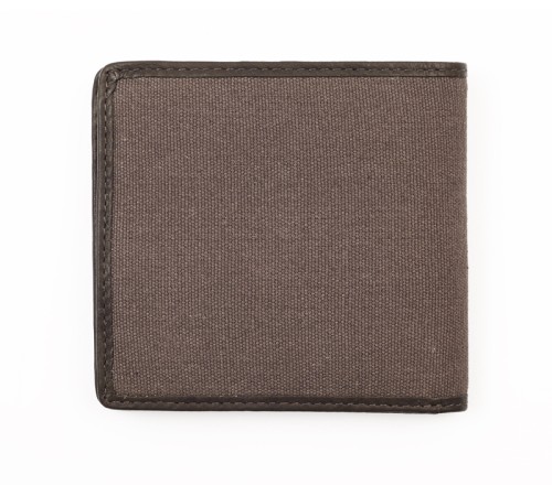 Портмоне ZIPPO, коричневое, натуральная кожа / холщовая ткань, 11x1,5x10,5 см