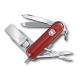 Нож-брелок Victorinox@work, 58 мм, с USB-модулем 3.0/3.1 16 Гб, 8 функций, полупрозрачный красный