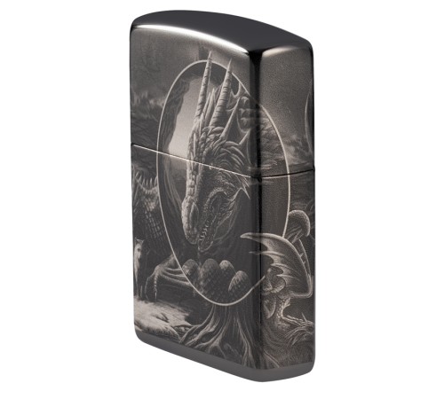 Зажигалка ZIPPO Lisa Parker с покрытием High Polish Black, латунь/сталь, чёрная, 38x13x57 мм