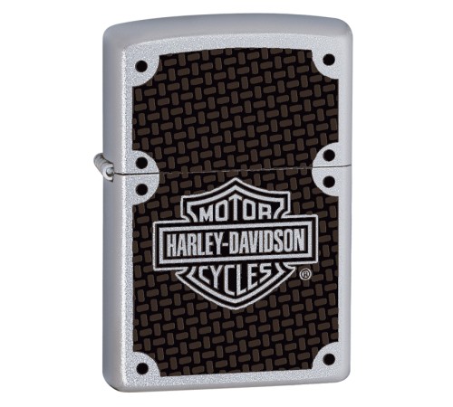 Зажигалка ZIPPO Harley-Davidson® с покрытием Satin Chrome™, латунь/сталь, серебристая, 38x13x57 мм