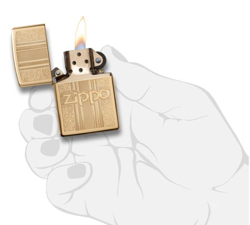 Зажигалка ZIPPO Classic с покрытием High Polish Brass, латунь/сталь, золотистая, 38x13x57 мм