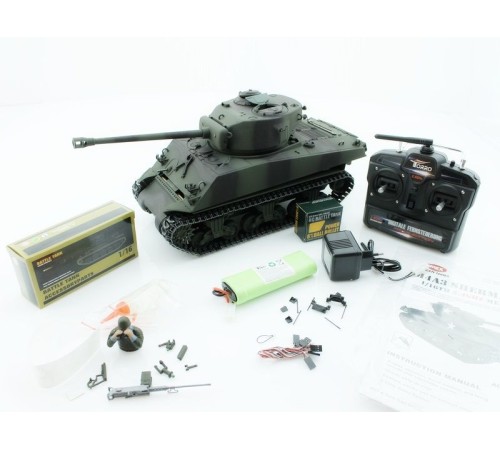 Р/У танк Torro Sherman M4A3 76mm, 1/16 2.4G, ИК-пушка, деревянная коробка