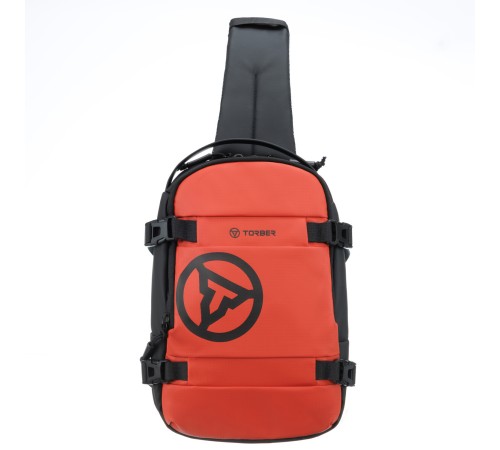Рюкзак на одно плечо TORBER Xtreme, оранжевый/чёрный, 20 х 8 х 31 см, 5л