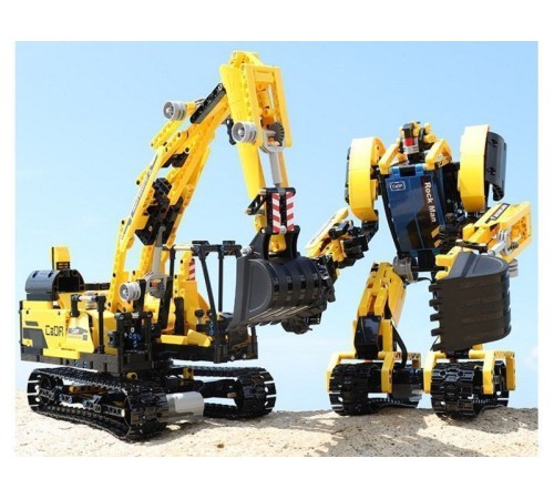 Радиоуправляемый конструктор CADA 2 в 1 экскаватор ROCK MAN (930 деталей)