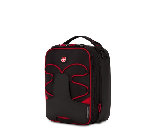 Термосумка для ланча SWISSGEAR, прорезиненный полиэстер 600D, чёрный/красный, 20х18х26 см, 8,5 л