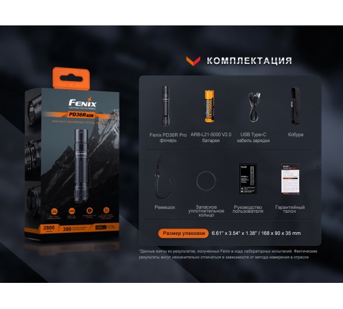 Тактический фонарь Fenix PD36R Pro, PD36RPRO