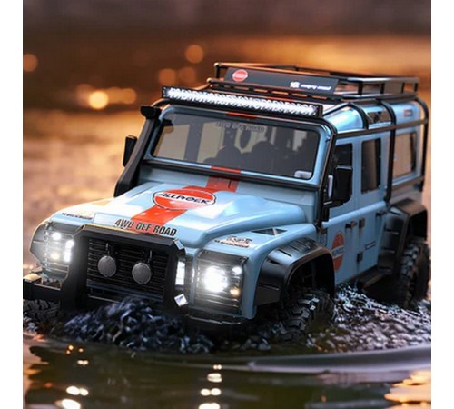 Радиоуправляемый краулер MJX Hyper Go H8H (голубой) Brushless 4WD 2.4G LED 1/8, без ЗУ и акб