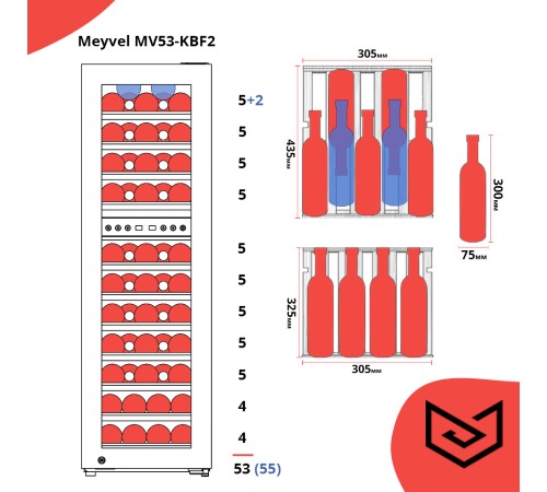 Винный шкаф Meyvel MV53-KBF2