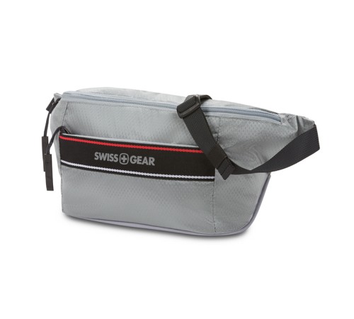 Сумка на пояс SWISSGEAR, светло-серая, полиэстер с плетением рип-стоп, 38 x 5 x 15 см