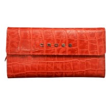 Кошелёк Cross Bebe Coco, кожа наппа фактурная, цвет красный/бежевый, 19,5 х 10,5 х 3 см