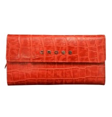 Кошелёк Cross Bebe Coco, кожа наппа фактурная, цвет красный/бежевый, 19,5 х 10,5 х 3 см