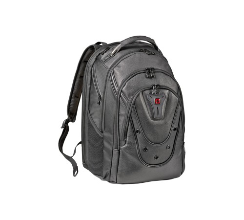 Рюкзак WENGER Ibex Leather 17”, серый, полиэстер/кожа, 34x27x48 см, 27 л