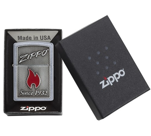 Зажигалка ZIPPO Classic с покрытием Street Chrome, латунь/сталь, серебристая, матовая, 36x12x56 мм