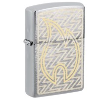 Зажигалка ZIPPO с покрытием Brushed Chrome, латунь/сталь, серебристая, 38x13x57 мм