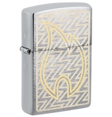 Зажигалка ZIPPO с покрытием Brushed Chrome, латунь/сталь, серебристая, 38x13x57 мм