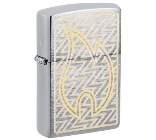 Зажигалка ZIPPO с покрытием Brushed Chrome, латунь/сталь, серебристая, 38x13x57 мм