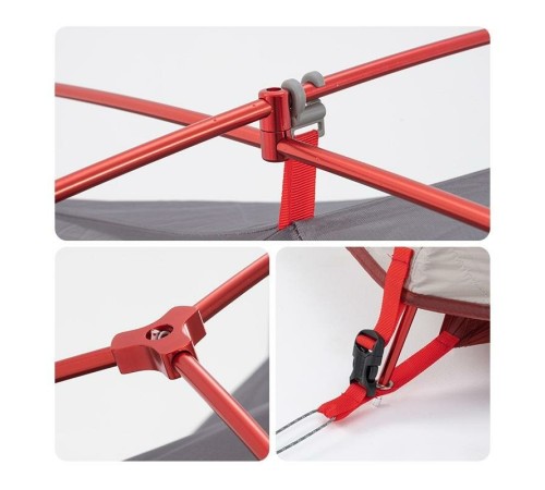 Палатка  Naturehike Star-river 2 NH17T012-T двухместная сверхлегкая с ковриком, серо-черная, 6927595716489