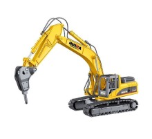 Металлический экскаватор с отбойным молотом HUI NA TOYS 1/40