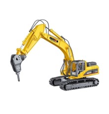 Металлический экскаватор с отбойным молотом HUI NA TOYS 1/40