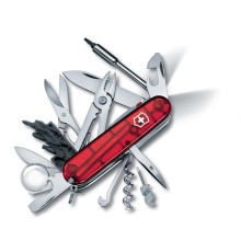 Нож перочинный VICTORINOX CyberTool Lite, 91 мм, 34 функции, полупрозрачный красный