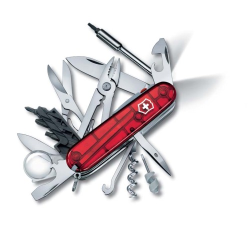 Нож перочинный VICTORINOX CyberTool Lite, 91 мм, 34 функции, полупрозрачный красный
