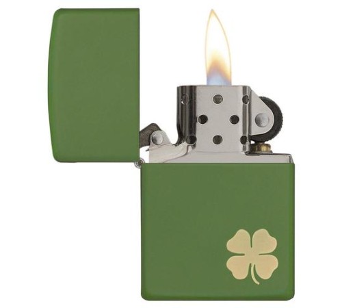 Зажигалка ZIPPO Classic с покрытием Moss Green Matte, латунь/сталь, зелёная, матовая, 36x12x56 мм