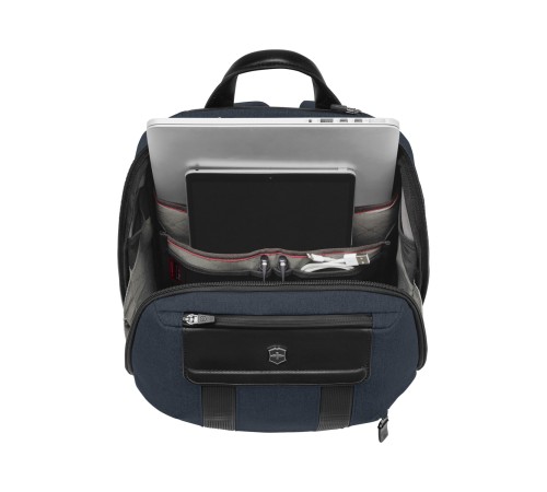 Рюкзак VICTORINOX Architecture Urban2 City Backpack 14'', синий, полиэстер / кожа, 30x19x42 см, 17 л