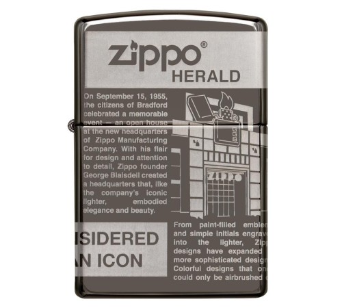 Зажигалка ZIPPO Classic с покрытием Black Ice®, латунь/сталь, чёрная, глянцевая, 38x13x57 мм